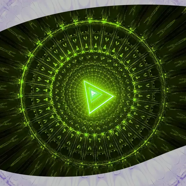 Neon Tunnel VJ Loop Pulsating Triangle Vortex 1:1 Square 60fps Screensaver