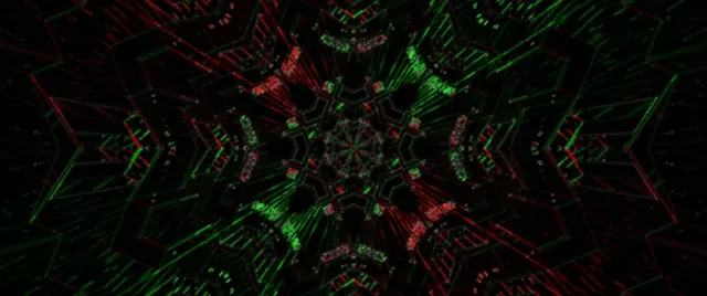 Neon Tunnel VJ Loop Spiraling Grid 2.39:1 Cinemascope 60fps Screensaver