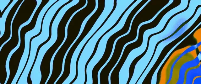 霓虹隧道波浪條紋藍橙 2.39:1 Cinemascope 60fps 螢幕保護程式 VJ Loop