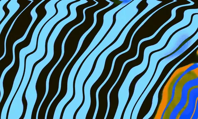 نفق نيون دوامة خطوط متموجة VJ Loop 5:3 Wide 60fps حافظة شاشة