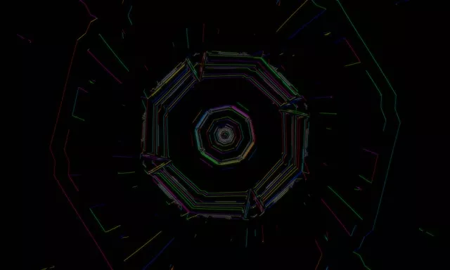 تونل نئون هشت ضلعی 5:3 عریض 60fps صفحه نگهدار VJLoop پس زمینه حرکتی