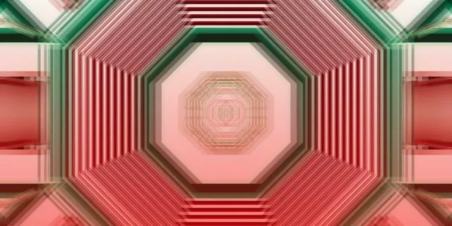 Túnel de Neon Octagonal VJLoops 2:1 Univisium 60fps Protector de Pantalla Vòrtex Geomètric Rosa