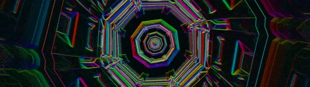 Neon Tunnel Oktagonal VJLoops 32:9 Ultrawide 60fps Screensaver