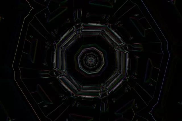 Octagonal Neon Tunnel Vortex 3:2 60fps Screensaver Loop