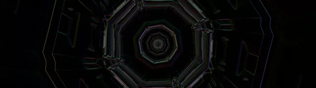 VJ Loop Screensaver Terowongan Neon Vortex Oktagonal 32:9 Ultrawide 60fps