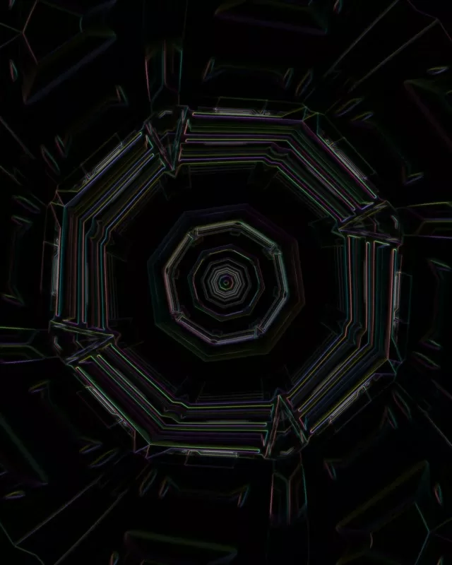 Túnel de Neó Octagonal Vòrtex 4:5 Instagram 60fps Screensaver Loop