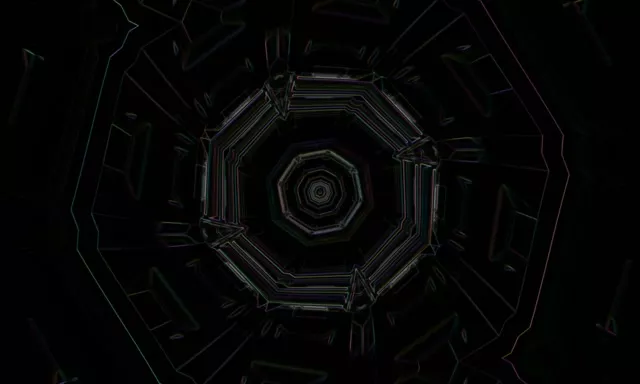 Octagonal Neon Tunnel Vortex 5:3 Wide 60fps Screensaver Loop