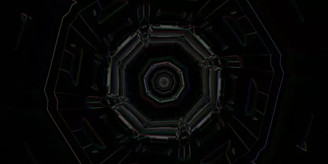 حلقه گردباد تونل نئون هشت ضلعی 2:1 یونیویژن 60fps اسکریین سیور VJLoops