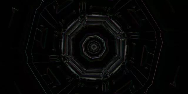 Octagonal Neon Tunnel Vortex Loop | 2:1 Univisium 60fps Screensaver