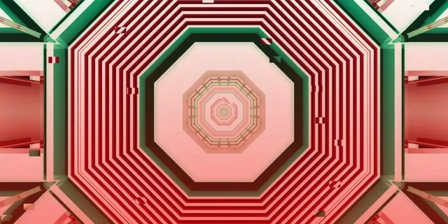 Octagonal Pink Neon Tunnel VJ Loop 60fps 2:1 Univisium Screensaver
