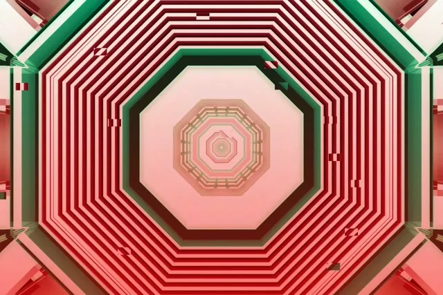 Octagonal Pink Neon Tunnel VJ Loop 60fps Screensaver 3:2 Surface