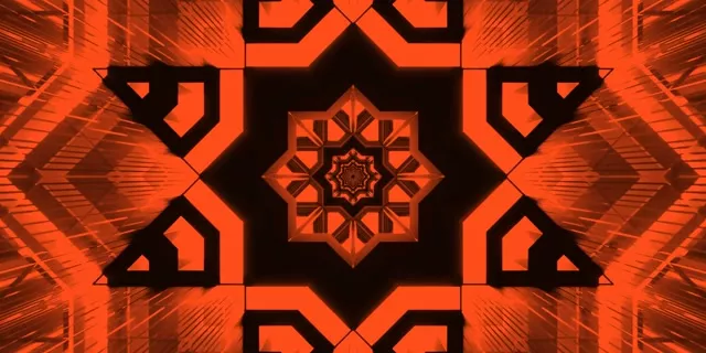 नियॉन टनल नारंगी कैलाइडोस्कोप स्टार VJ Loop 2:1 यूनिविजन 60fps स्क्रीनसेवर