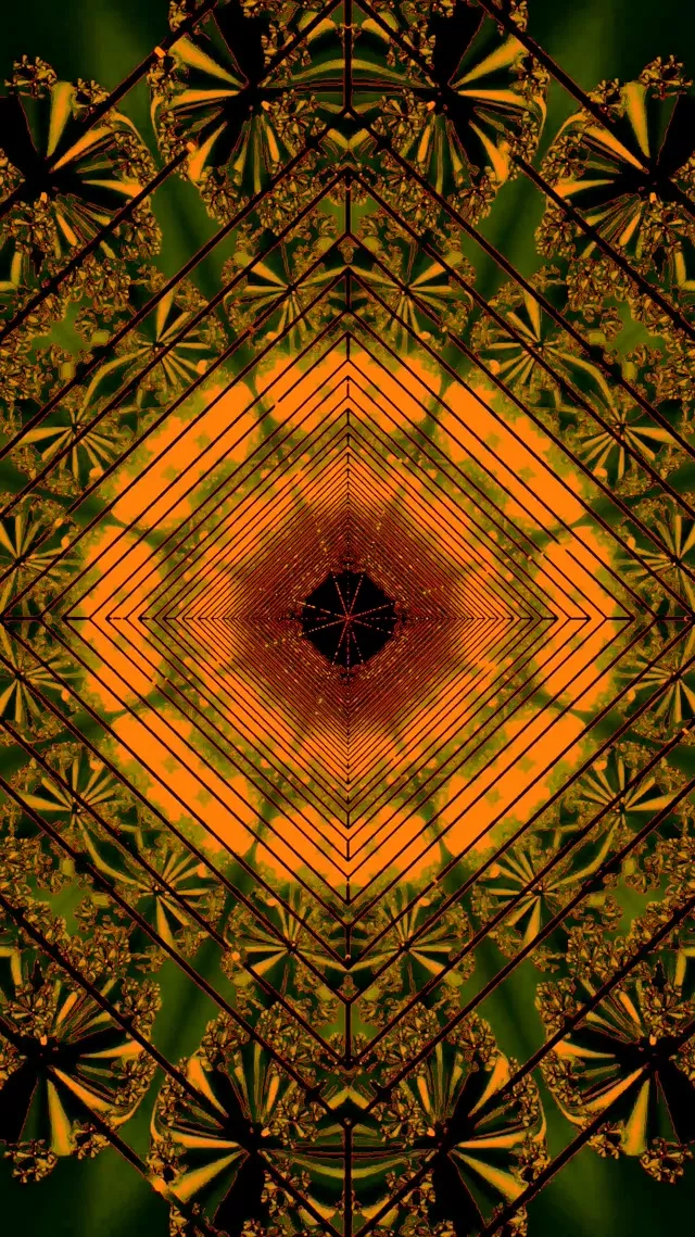 მწვანე ნარინჯისფერი ნეონი ტუნელი Screensaver 60fps 9:16 Reels VJ Loop PC Laptop