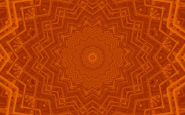 橙色万花筒星形霓虹隧道 VJ Loop 60fps 16:10 MacBook 屏保