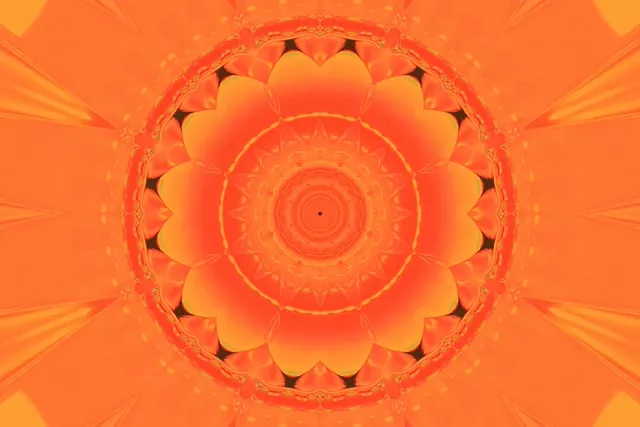 Oranžová mandala neonový tunel spořič obrazovky 3:2 Surface 60fps VJ Loop