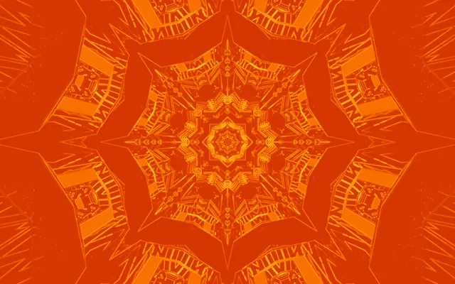 Narandžasta Fraktal Mandala Neon Tunel VJ Loop 16:10 Macbook 60fps Čuvar Ekrana