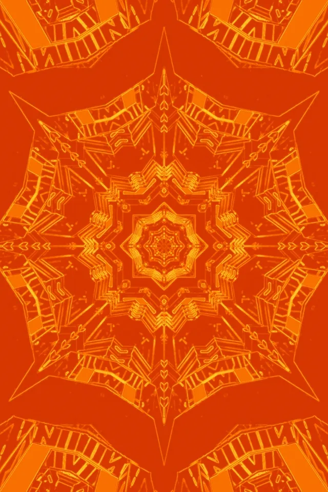 Twnnel Neon Seren Kaleidosgop Ffractal Oren 2:3 Portread 60fps Arbedwr Sgrin Vj Loop