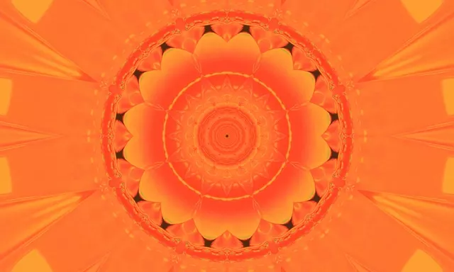 Orange Mandala Neon Tunnel Pauseskærm 5:3 Wide 60fps VJ Loop