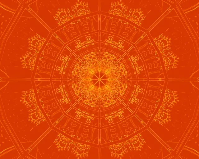 Neoon Tunnel Oranž Mandala Keeris VJLoops 5:4 Tööstuslik 60fps Ekraanisäästja