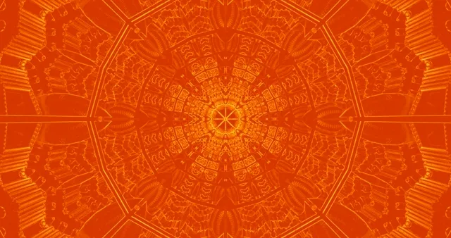 Túnel Neon Laranja Mandala Protetor de Tela 4K UHD 60fps VJLoops