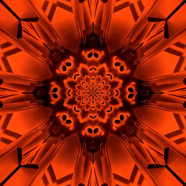 Orange Neon Tunnel Mandala Pauseskærm | VJ Loop 1:1 Kvadrat 60fps