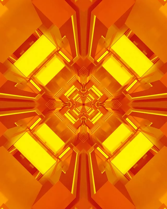 Neoon Tunnel Oranž Teemant Kaleidoskoop VJ Loop 4:5 Instagram 60fps Ekraanisäästja