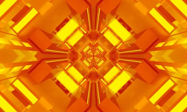 VJ Loop Νέον Τούνελ Χρυσό Διαμάντι Καλειδοσκόπιο 5:3 Wide 60fps Προφύλαξη Οθόνης