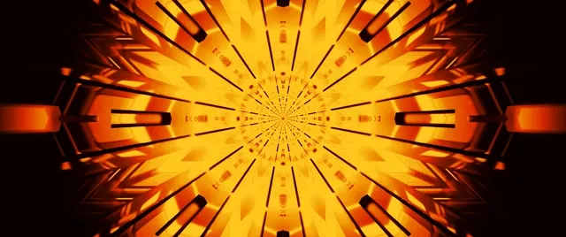 VJ Loop Túnel Neó Esclat Mandala Daurat Estalvi de pantalla 2.39:1 Cinemascope 60fps