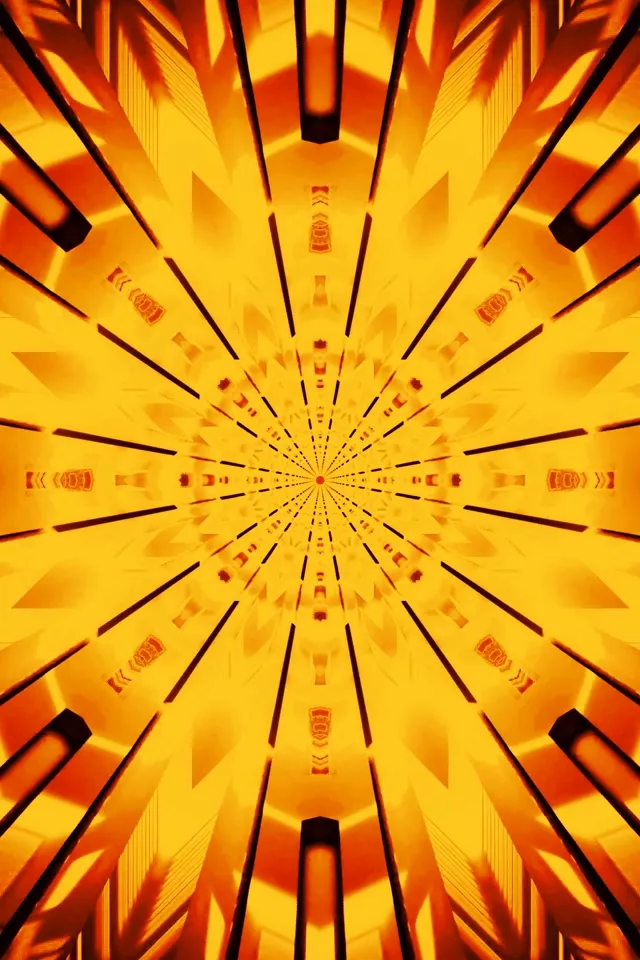 Neon Tunel Zlatna Radijalna Eksplozija 2:3 Photo Portrait 60fps Čuvar Ekrana VJ Loop