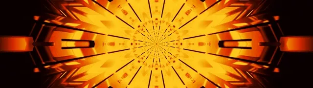 네온 터널 황금색 만화경 버스트 VJ Loop 60fps 32:9 슈퍼 울트라와이드 화면보호기