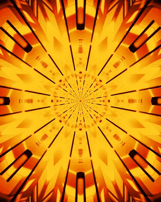 VJLoops Tunel Neon Explozie Radială Aurie 4:5 Instagram 60fps Screensaver