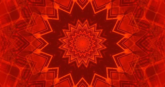 Orange Red Star Burst Kaleidoscope VJ Loop 4K | Neon