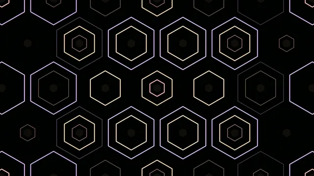 Patterns of hexagons on a dark background in a repeating design