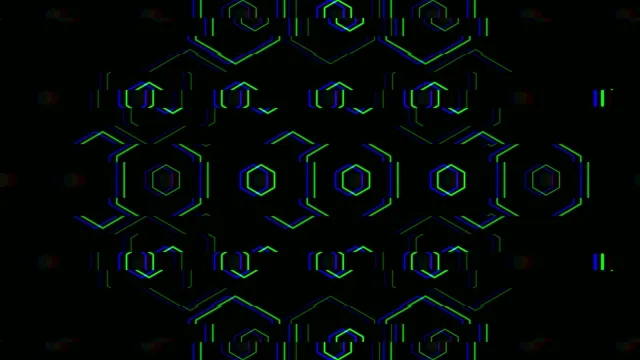 Patterns of shapes and lines in a digital design at night