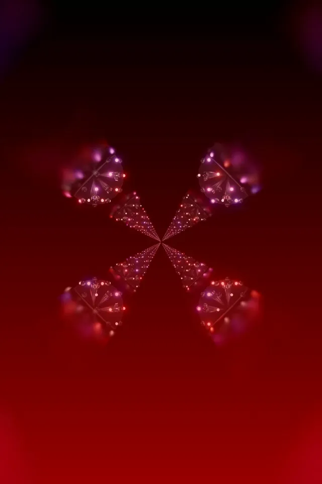 Neon Tunnel Fraktal Kaleidoskop Rød 2:3 Foto Portrett 60fps Skjermsparer VJLoops