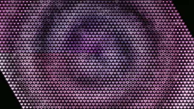 Pink Glowing Hearts Pattern - 4K Animated Background