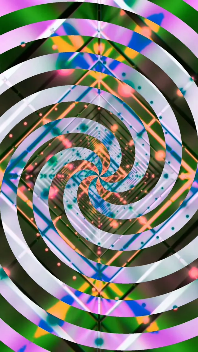 Neónový Tunel Špirálový Vortex VJ Loop 9:16 Reels 60fps Šetrič Obrazovky