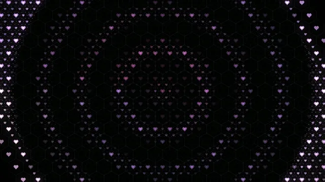 Pink Hearts Flowing Tunnel 4K Dark Background