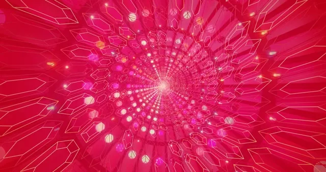 Pink Neon Mandala VJ Loop | 4K 60fps Screensaver | Glowing Geometric Tunnel