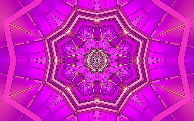 霓虹隧道粉色万花筒星形 VJ Loop 16:10 MacBook 60fps 屏保