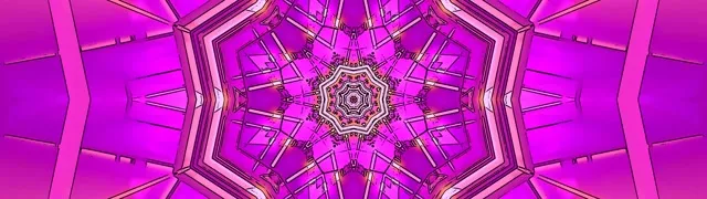 Neontunnel Rosa Kaleidoskop Stjärn 32:9 Ultrawide 60fps Skärmsläckare Vj Loop