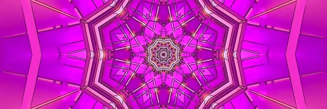 Neontunnel Roosa Kaleidoskoop Täht Vj Loop 3:1 Kolmiklaius 60fps Ekraanisäästja