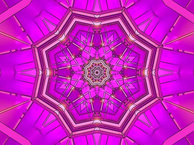 Neon Tunel Magenta Zvijezda Kaleidoskop Vj Loop 4:3 Klasični 60fps Screensaver