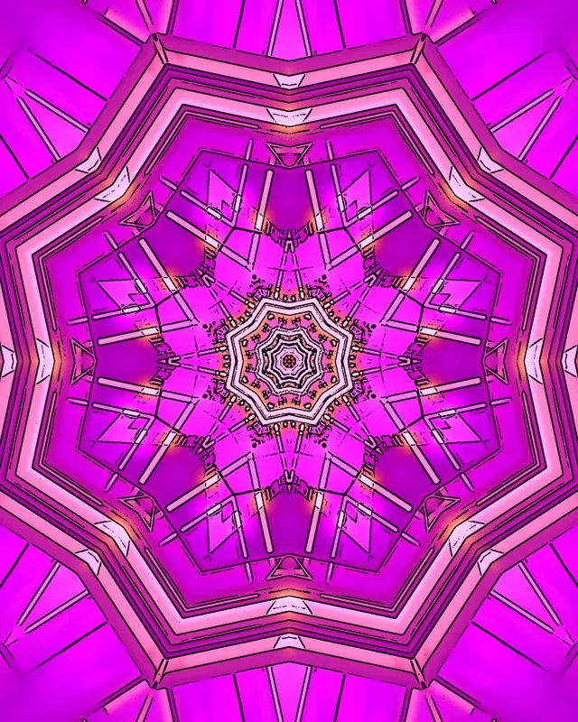 Neon Tunnel Rózsaszín Kaleidoszkóp Csillag Vj Loop 4:5 Instagram 60fps Képernyővédő