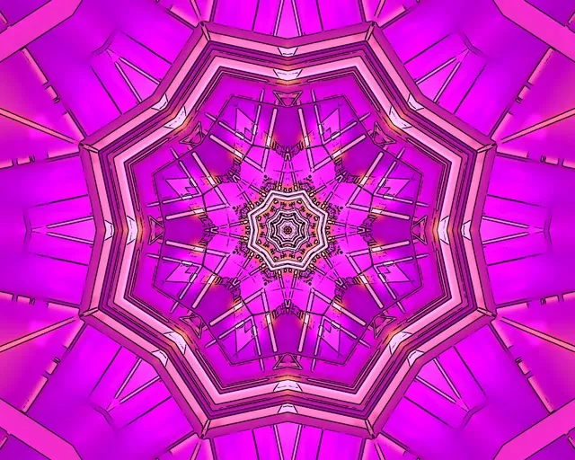 Neon Tunnel Rózsaszín Kaleidoszkóp Csillag Vj Loop 5:4 ipari 60fps Képernyővédő