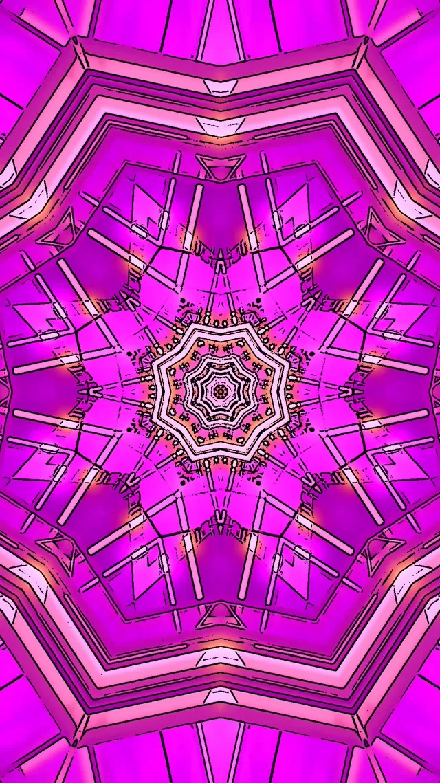 Twnnel Neon Mandala Seren Pinc VJ Loop 9:16 Reels 60fps Arbedwr Sgrin