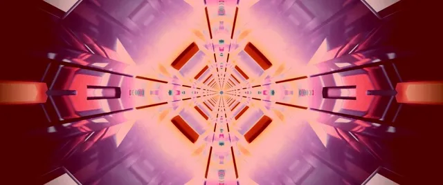 霓虹隧道萬花筒星形爆發 VJLoops 2.39:1 電影鏡頭 60fps 螢幕保護程式