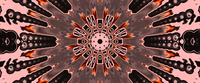 Neono Tunelis Koralinis Kaleidoskopas Sprogimas VJ Loop 2.39:1 Cinemascope 60fps Ekrano Užsklanda