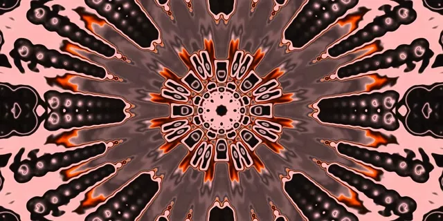 Неоновый туннель цветочная мандала Vj Loop 2:1 Univisium 60fps заставка