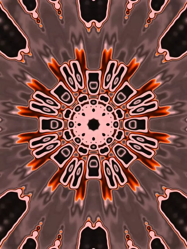 Tunnel Néon Explosion Mandala Fractale 3:4 iPad Portrait 60fps Économiseur d'Écran Vj Loop